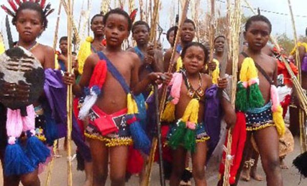 Swazi girls in the annual traditional dance